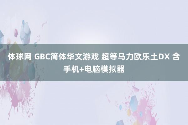 体球网 GBC简体华文游戏 超等马力欧乐土DX 含手机+电脑模拟器