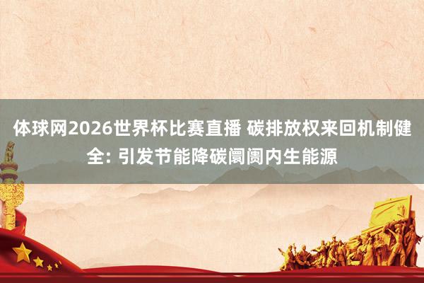 体球网2026世界杯比赛直播 碳排放权来回机制健全: 引发节能降碳阛阓内生能源