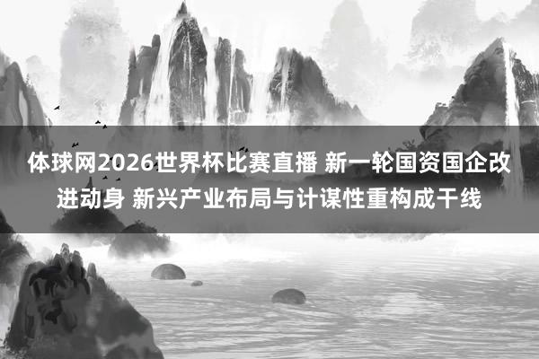 体球网2026世界杯比赛直播 新一轮国资国企改进动身 新兴产业布局与计谋性重构成干线