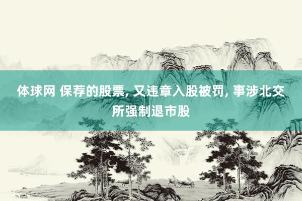 体球网 保荐的股票, 又违章入股被罚, 事涉北交所强制退市股