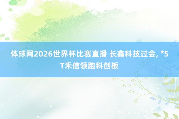 体球网2026世界杯比赛直播 长鑫科技过会, *ST禾信领跑科创板