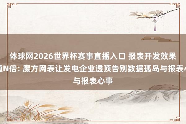 体球网2026世界杯赛事直播入口 报表开发效果栽植N倍: 魔方网表让发电企业透顶告别数据孤岛与报表心事