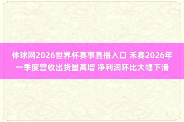 体球网2026世界杯赛事直播入口 禾赛2026年一季度营收出货量高增 净利润环比大幅下滑