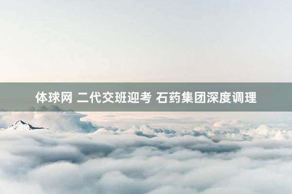 体球网 二代交班迎考 石药集团深度调理
