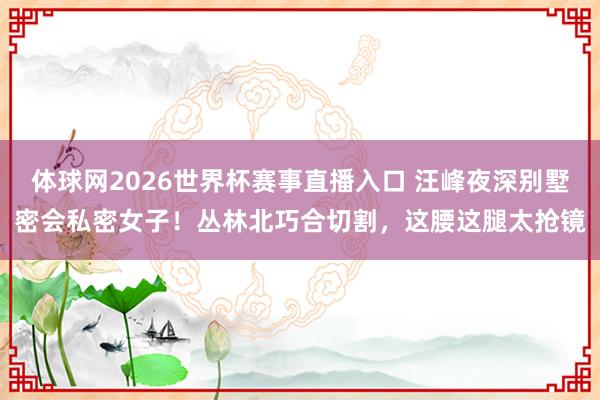 体球网2026世界杯赛事直播入口 汪峰夜深别墅密会私密女子！丛林北巧合切割，这腰这腿太抢镜