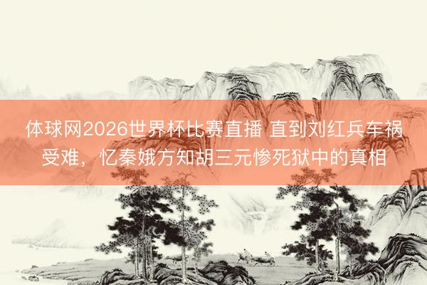 体球网2026世界杯比赛直播 直到刘红兵车祸受难，忆秦娥方知胡三元惨死狱中的真相