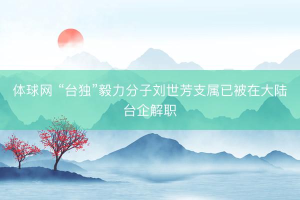 体球网 “台独”毅力分子刘世芳支属已被在大陆台企解职